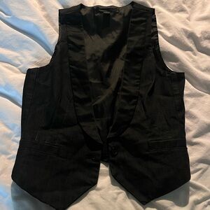 Express Black Satin Vest